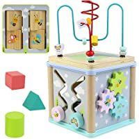 Juguetes Montessori Bebes Educativos de Madera Laberinto Cubo de Actividades 5 EN 1 Laberinto Regalo para Bebés Niños 3…